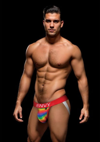 Rainbow Pride Jock Red Size S/M or M/L or L/XL