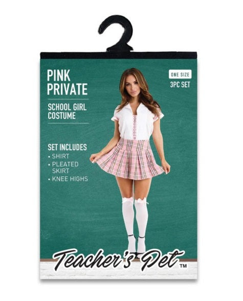 Teachers Pet 3 Pc Pink Private School Girl Costume One Size