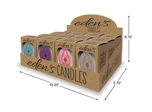 Little Genie | Eden’s Candle Vanilla Scented Vagina POP Display of 12 Candles