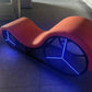 Daytona | Kama Sutra Mebon Chaise Love Lounge Orange with Metal Frame and LED