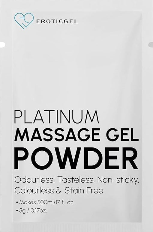 Eroticgel | Nuru Massage Powder 5g Travel Sample White Sachets - Makes 250ml Gel - NEW LOOK SACHETS