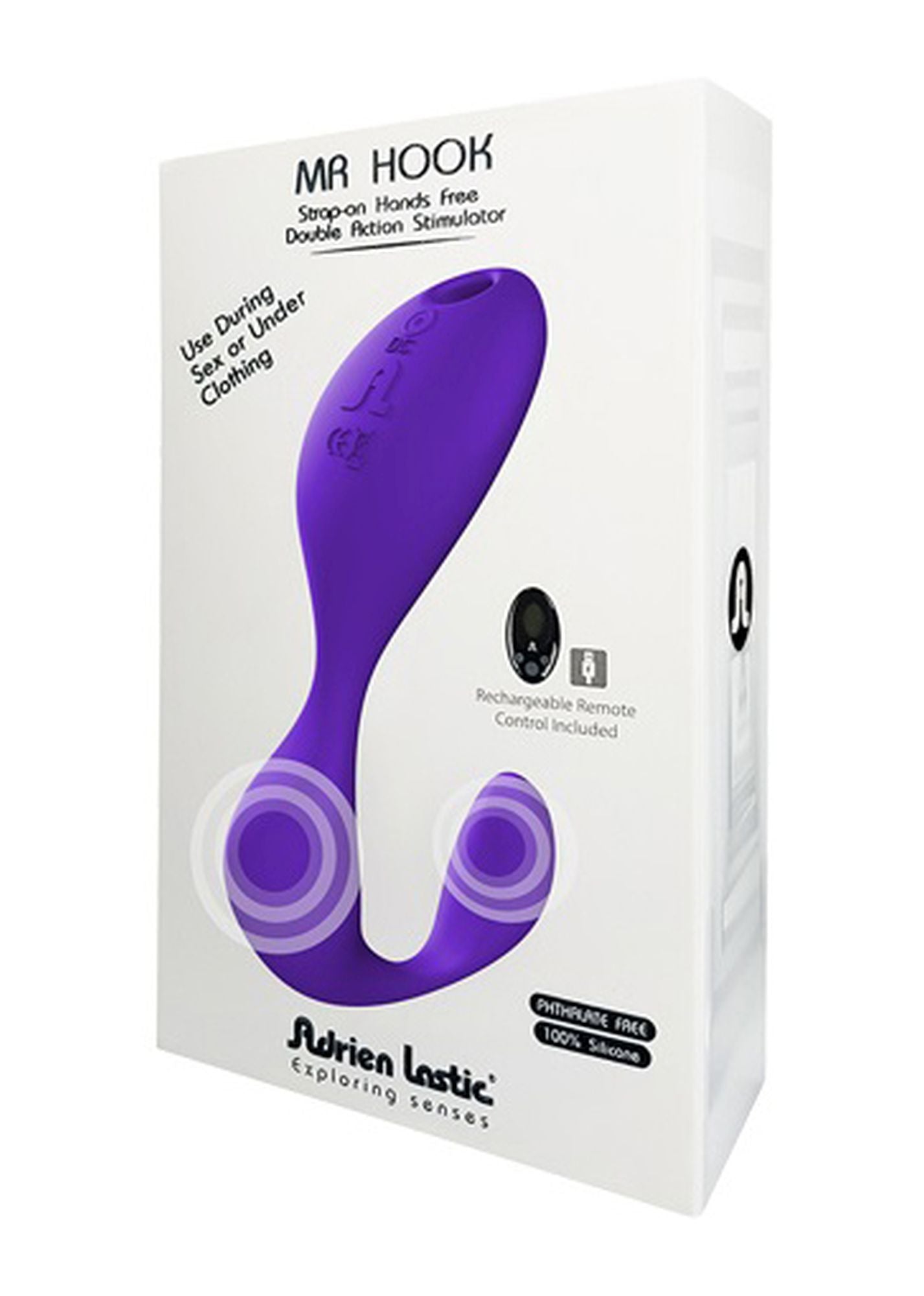 Adrien Lastic Mr Hook Strap-on Hands Free Double Action Stimulator w Remote Control