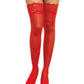 Dreamgirl Laced Stay-up Sheer Thigh High Red Size OS