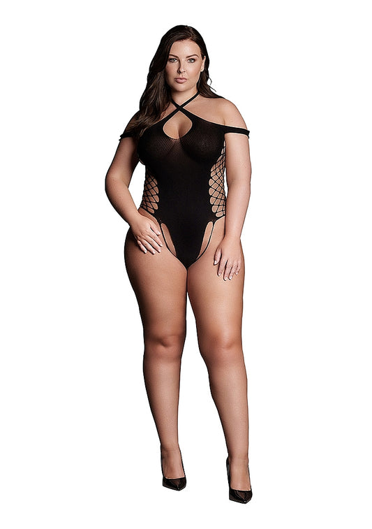 Le Desir Shade - Leda XIII - Body with Crossed Neckline and Off Shoulder Straps Black Size OSX