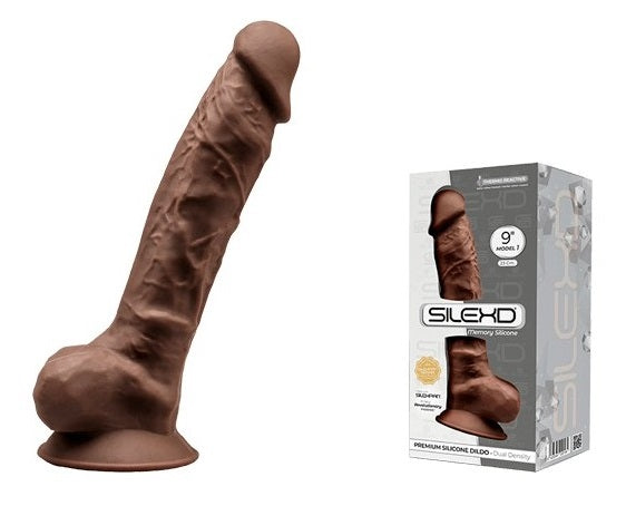 Adrien Lastic Silexd 9" Model 1 Realistic Silicone Dildo - Brown