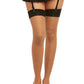 Dreamgirl Cuban heel, sheer thigh high stockings Nude Black Size OS