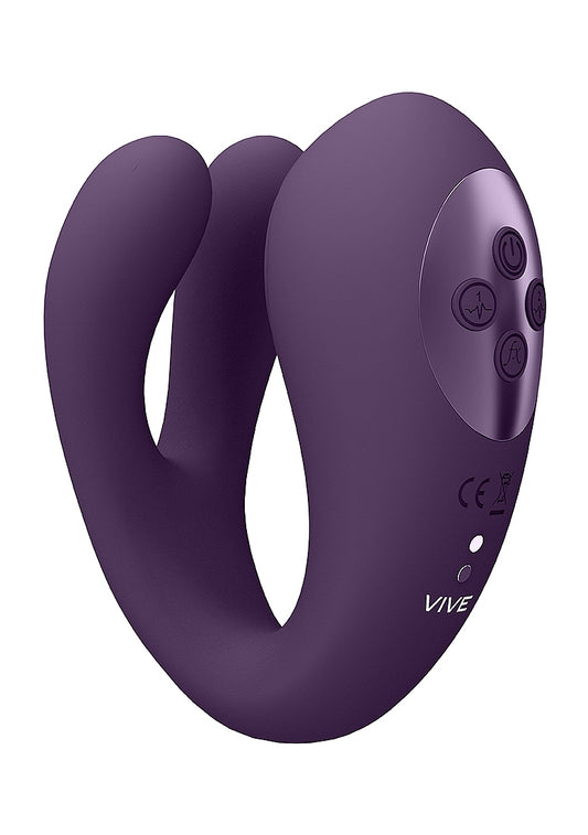 Shots Toys | VIVE Yoko Triple Action Vibrating Dual Prongs & Pulse Wave Purple