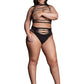 Le Desir Shade - Helike XLV - Two Piece with Open Cups, Crop Top and Pantie Black Size OSX