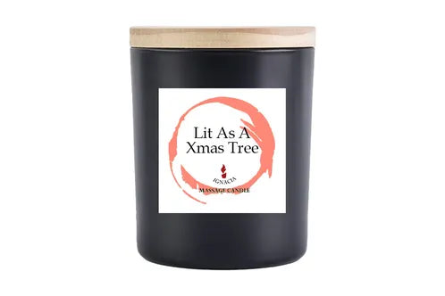 Ignacia Massage Candle Lit As A Xmas Tree - Scent Cinnamon & Apple 150g