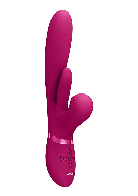 Shots Toys | VIVE Ena Thrusting G-Spot Vibrator w Flapping Tongue & Air Wave Pink