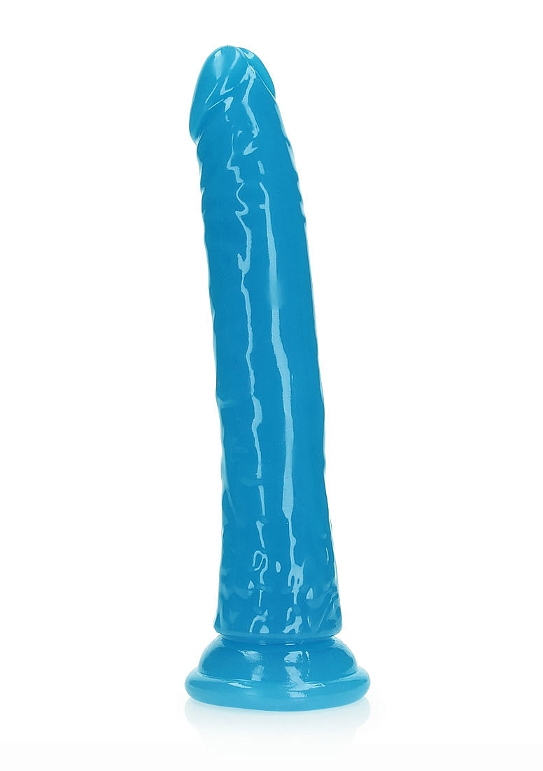 Shots Toys | REALROCK 25cm Slim Glow in the Dark Neon - Blue (9") Dildo Dong