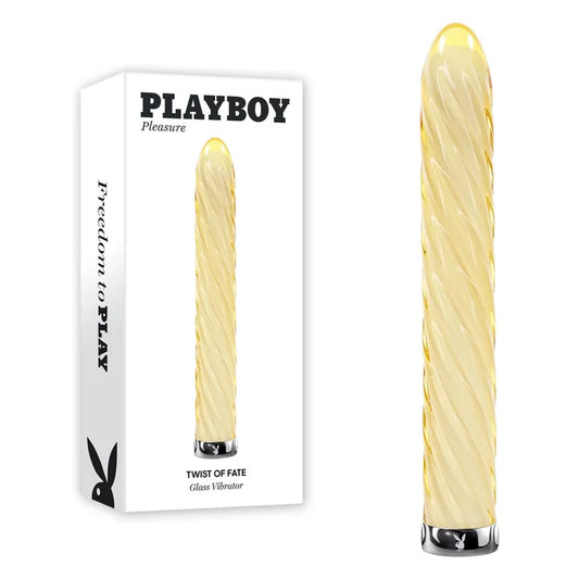 Playboy Pleasure TWIST OF FATE - Yellow Glass 17.5cm USB Rechargeable Vibrator