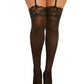 Dreamgirl Plus Size Lace Top Sheer Thigh High Black Size OSQ