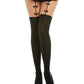 Dreamgirl Nude Nylon Pantyhose With Black Knitted Thigh High Black Size OS