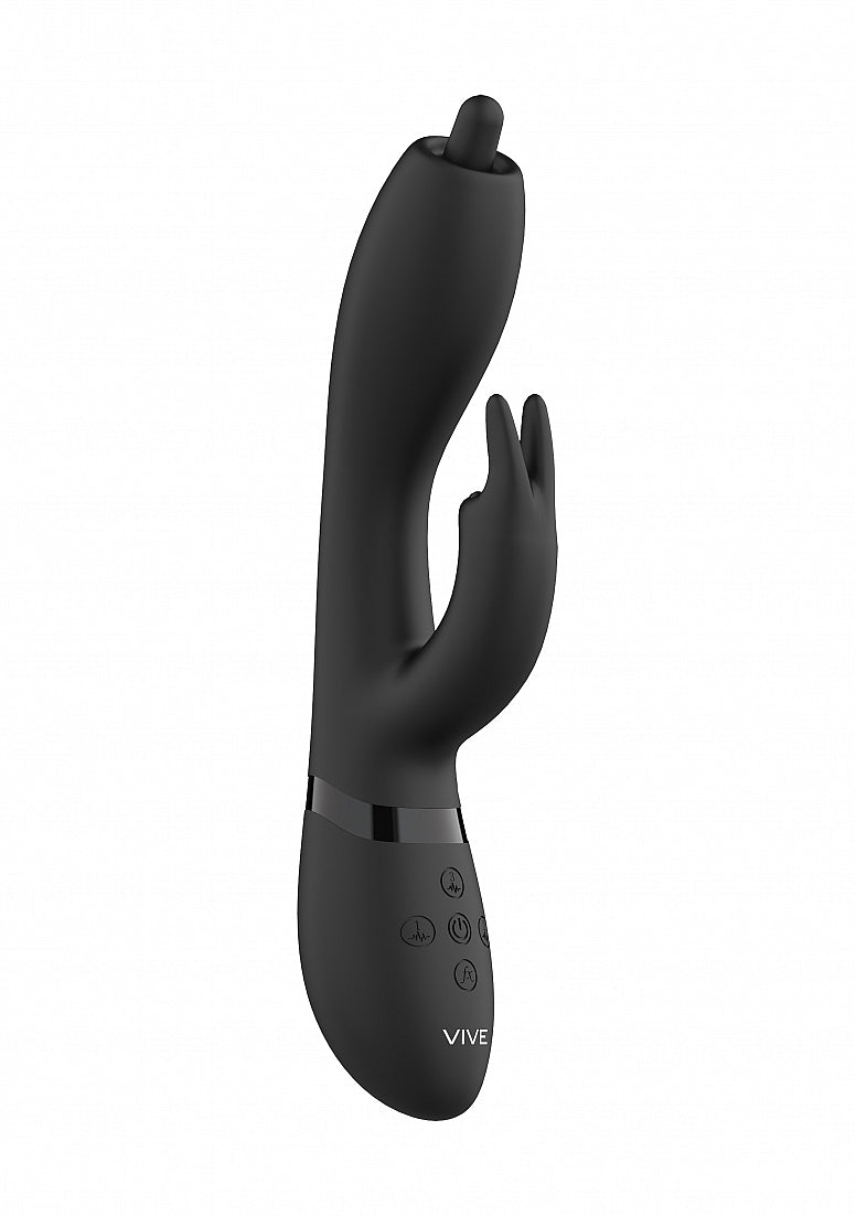 Shots Toys | VIVE Nilo - Rechargeable Rabbit Vibrator w/ Swirling Tip Black