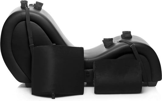 Master Series Kinky Couch Sex Chaise Lounge with Love Pillows - Black