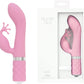 Pillow Talk Kinky Dual Massager Rabbit Vibrator w Swarovski Crystal Button Pink