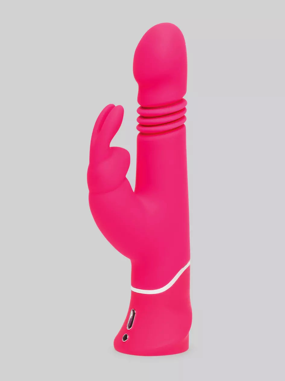 Love Honey Happy Rabbit Thrusting Realistic Rechargeable Rabbit Vibrator Pink