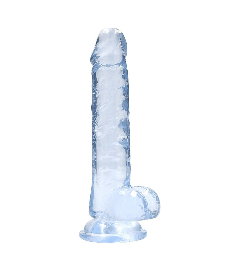 Shots Toys | REALROCK Crystal Clear 7"/17cm Realistic Dildo with Balls Blue