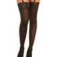 Dreamgirl Lace Top Sheer Thigh High Black Size OS