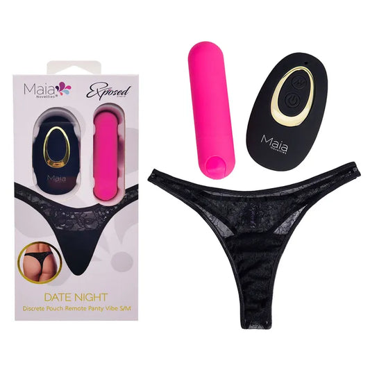 Maia Toys | Maia DATE NIGHT PANTY VIBE with Bullet and Remote Black - S/M or L/XL