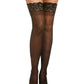 Dreamgirl Laced Stay-up Sheer Thigh High Black Size OS