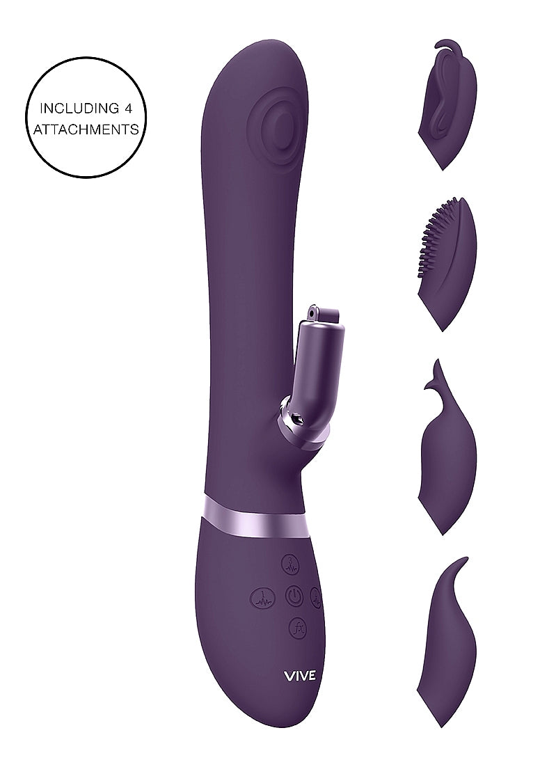 Shots Toys | VIVE Etsu Rabbit Vibrator with Interchangeable Attachments Purple