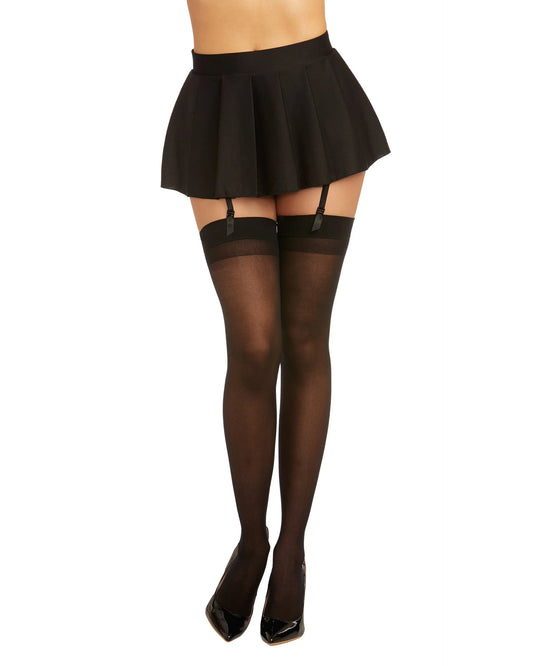 Dreamgirl Sheer Thigh High with Back Seam Black Size OS