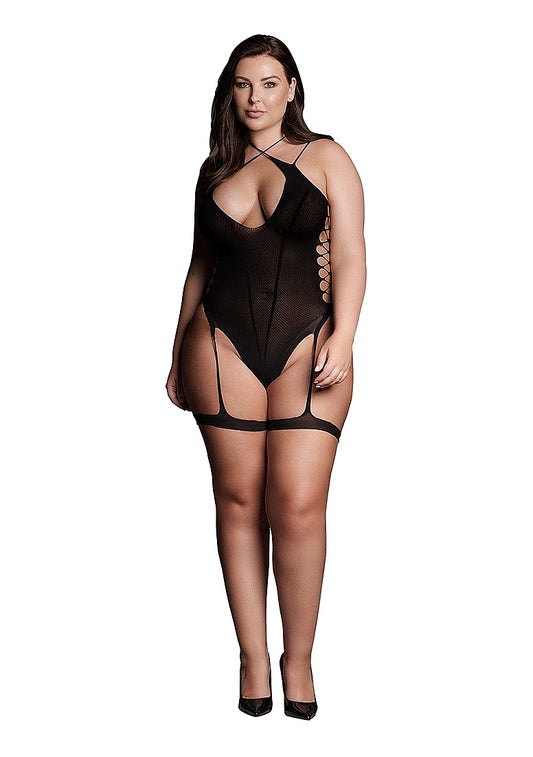 Le Desir Shade - Metis XVI - Body with Garters and Crossed Neckline Black Size OSX