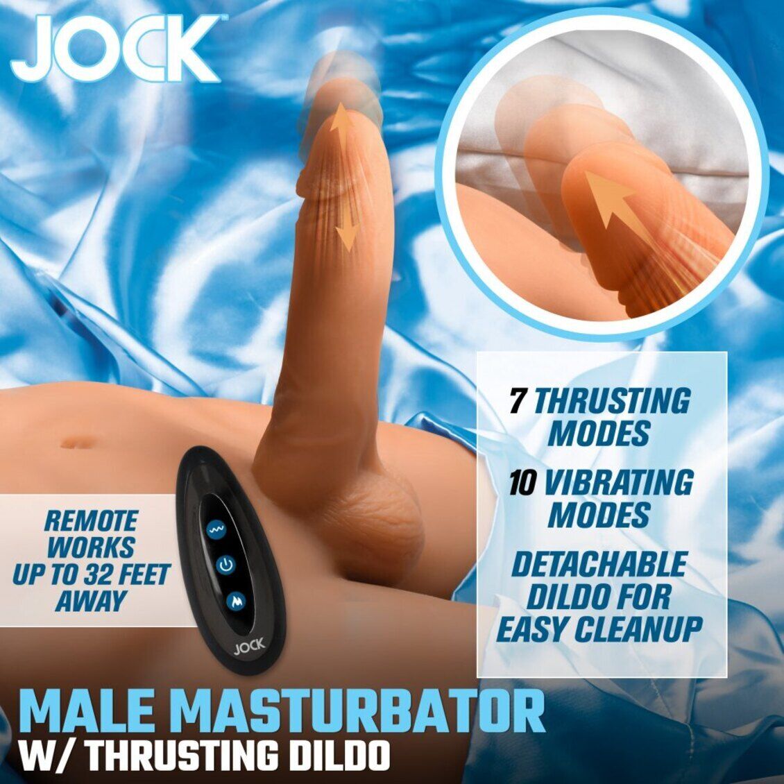 Curve Toys | Jock Male Masturbator w Thrusting Dildo Medium 7kg