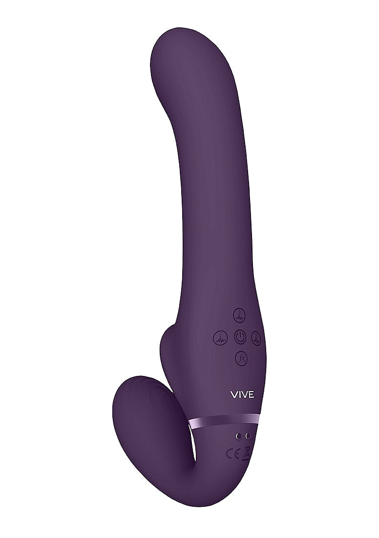 Shots Toys | VIVE AI Dual Vibrating & Air Wave Tickler Strapless Strap-On Purple