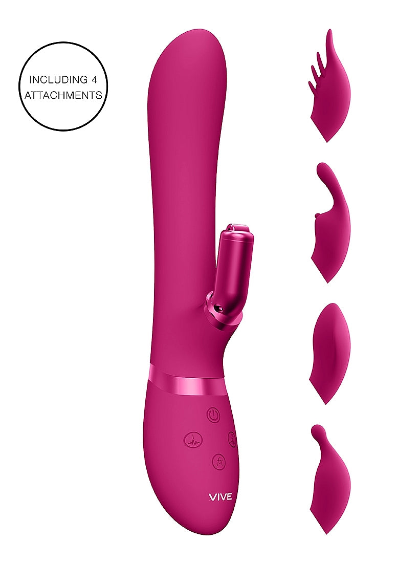 Shots Toys | VIVE Chou Rabbit Vibrator with Interchangeable Attachments Pink