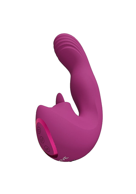 Shots Toys | VIVE Yumi Triple Motor G-Spot Finger Motion Vibrator and Flickering Tongue Stimulator Pink