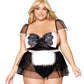 Dreamgirl Plus Size Maid-Themed Open Cup Mesh Babydoll Bedroom Costume Size OSQ