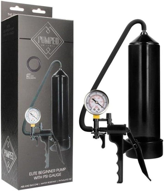 Shots Toys | Pumped Elite Beginner Pump with PSI Gauge - Black Penis Pump