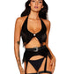 Dreamgirl Western-Themed Faux-Leather Bralette and Garter Belt Bedroom Costume Set with Fringe Details Ride 'Em Cowgirl Size OS