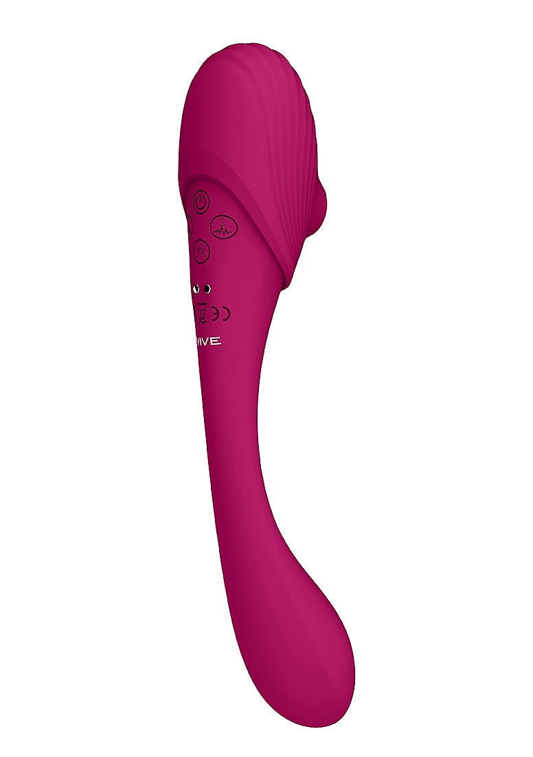 Shots Toys | VIVE Mirai Double Ended Pulse Wave & Air Wave Bendable Vibrator Pink