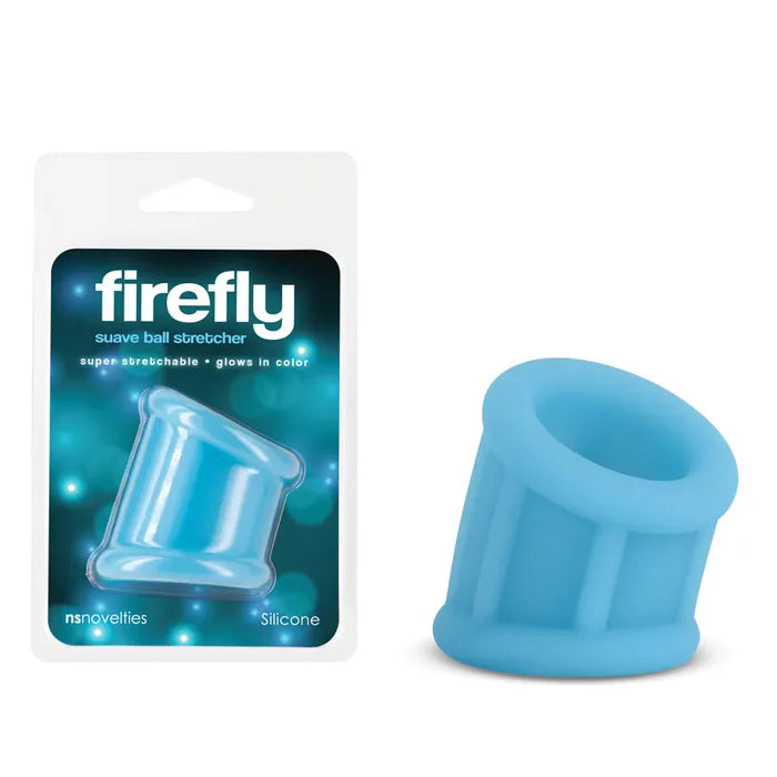 NS Novelties Firefly - Suave Ball Stretcher - Glow in Dark Blue Ball Stretcher