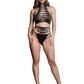 Le Desir Shade - Carpo XLVI - Two Piece with Turtleneck, Crop Top and Pantie Black Size OS