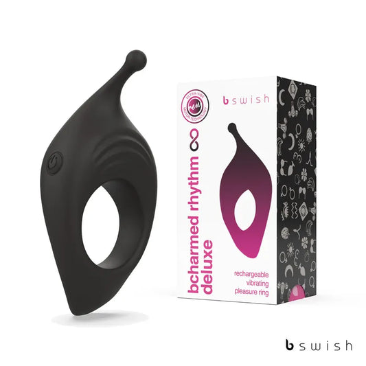 B Swish Bswish BCharmed Rhythm Infinite Deluxe Vibrating Cock Ring Black