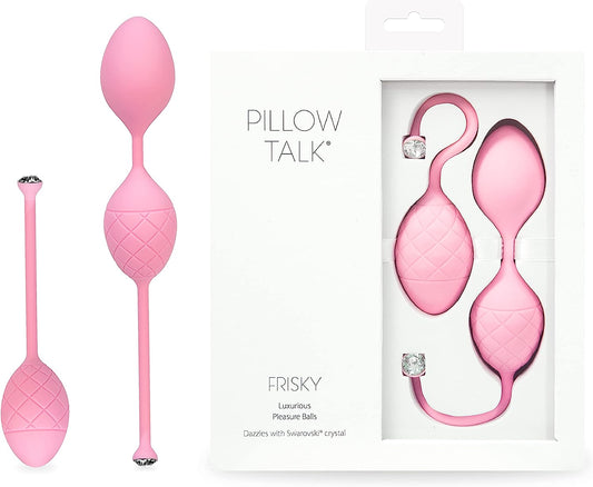 Pillow Talk Frisky Kegal Excerciser w Swarovski Crystal Button Pink