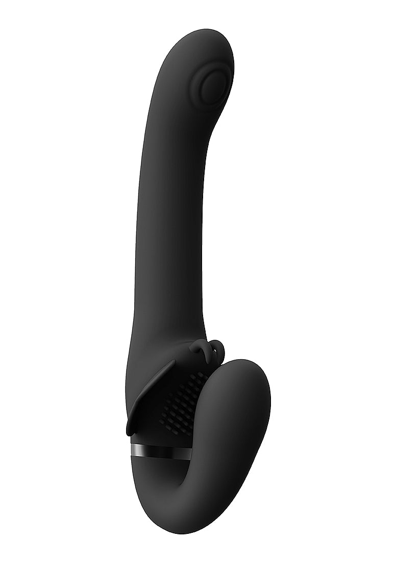 Shots Toys | VIVE Satu Vibrating Strapless Strap On Black