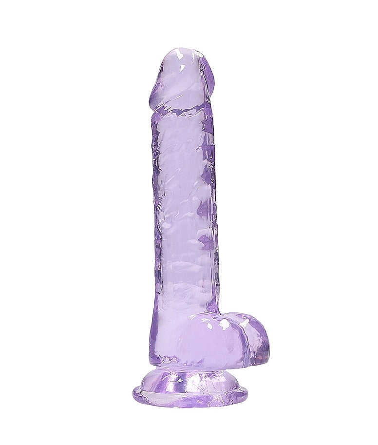 Shots Toys | REALROCK Crystal Clear 7"/17cm Realistic Dildo with Balls Purple