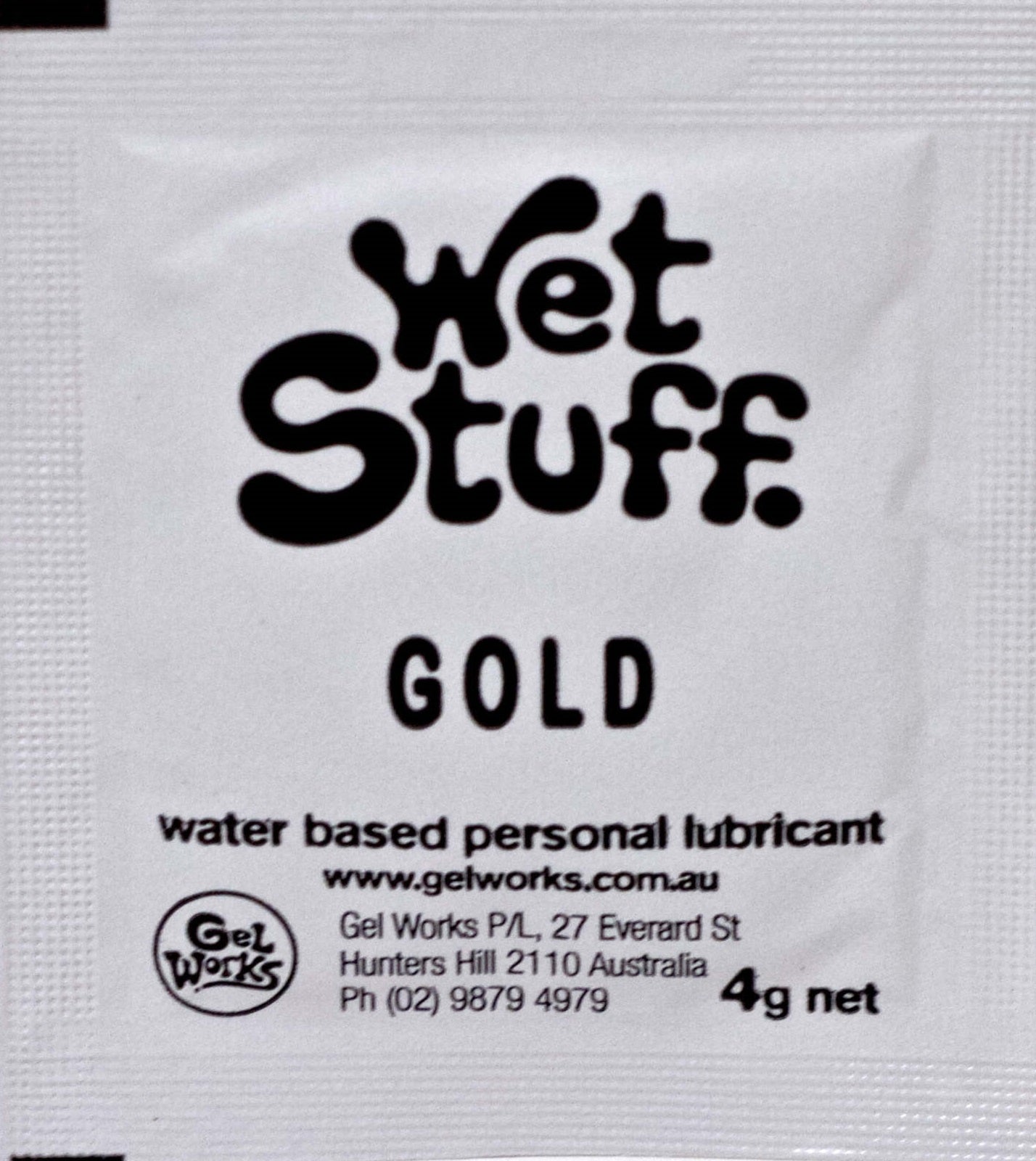 Wet Stuff Gold Water Based Lubricant Sample Travel Sachets 4g (100 Pack)