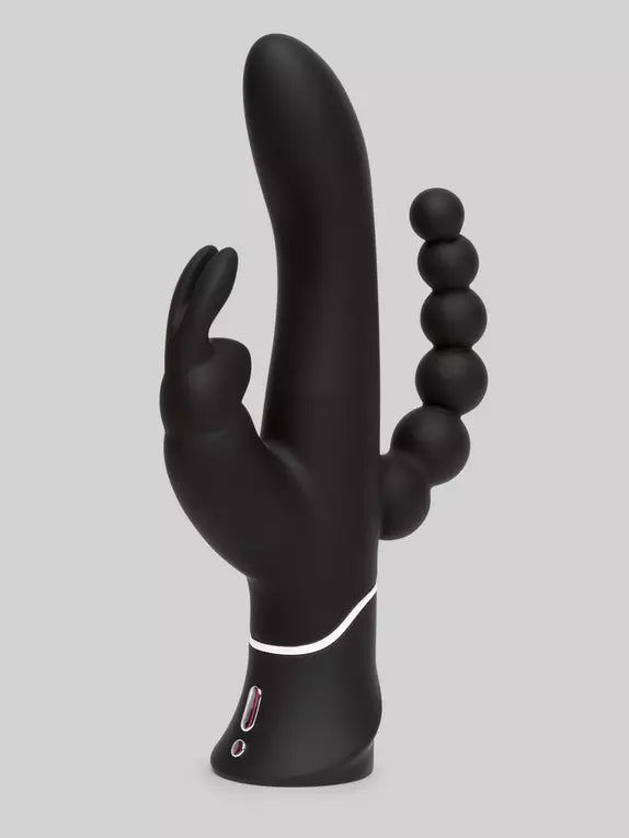 Love Honey Happy Rabbit Triple Curve Rechargeable Rabbit Vibrator Black