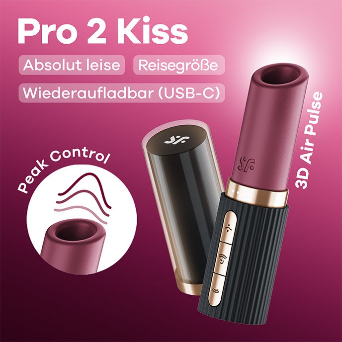 Satisfyer Pro 2 Kiss - Mini Travel 3D Air Pulse Vibrator