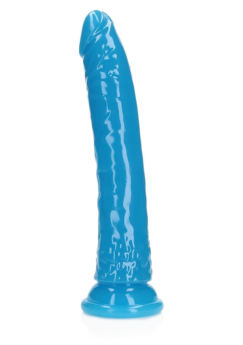 Shots Toys | REALROCK 28cm Slim Glow in the Dark Neon - Blue (10") Dildo Dong