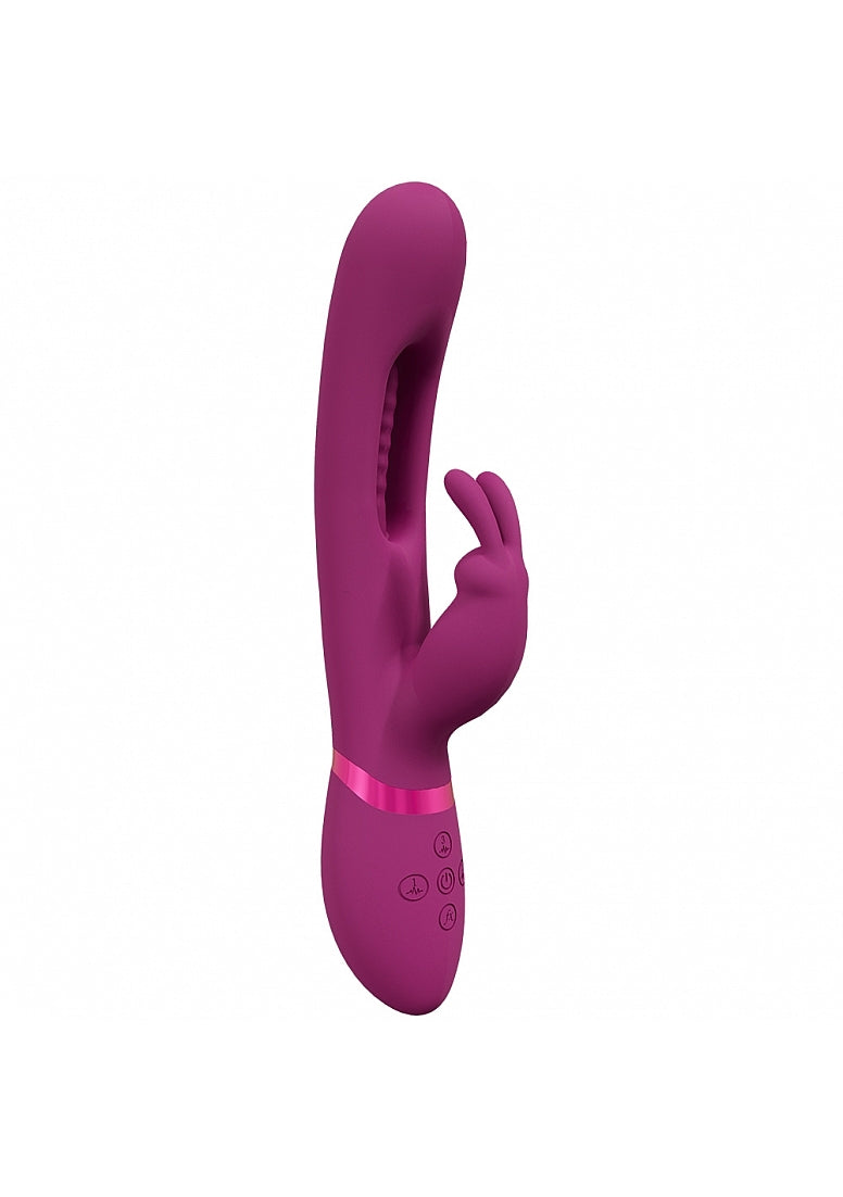 Shots Toys | VIVE Mika Triple Motor Vibrating Rabbit w G-Spot Flapping Stimulator Pink