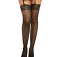 Dreamgirl Laced Fishnet Thigh High Black Size OS