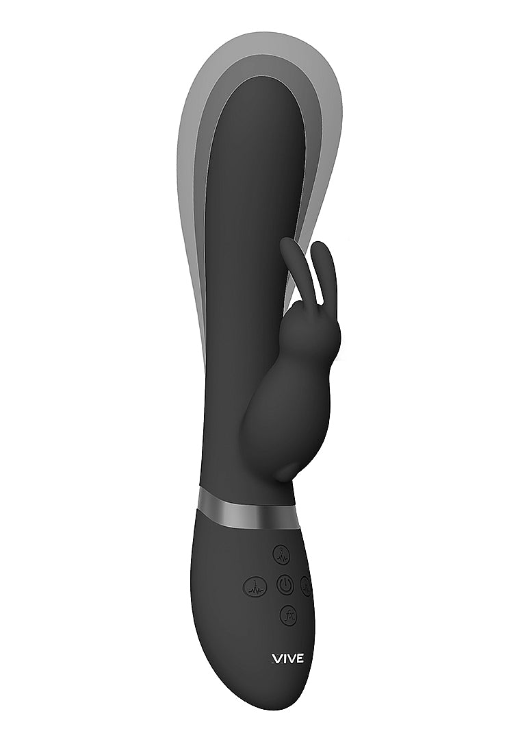 Shots Toys | VIVE Taka Automatic Inflatable Rabbit Vibrator Black